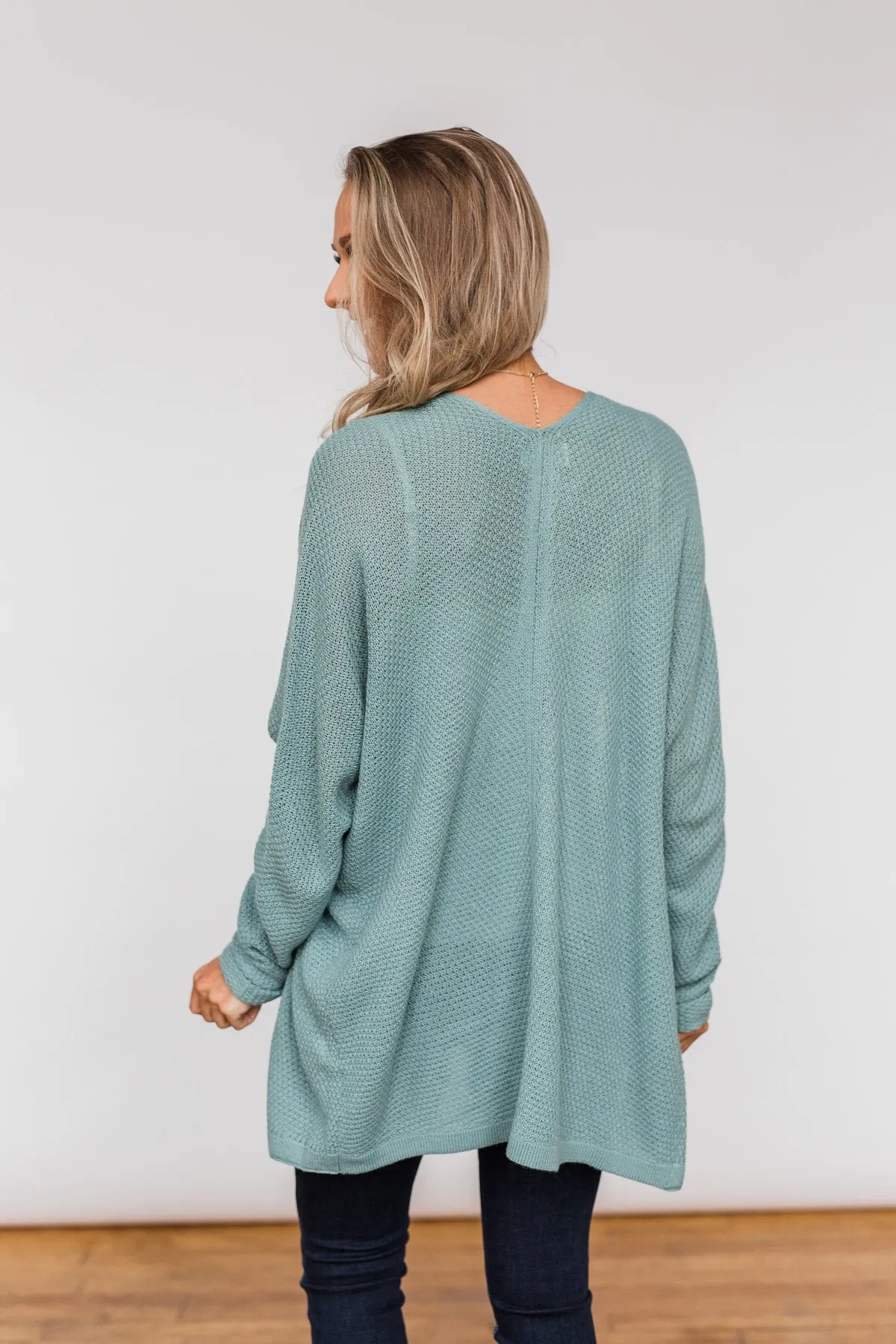Sweet Serenity Knitted Cardigan- Slate Blue