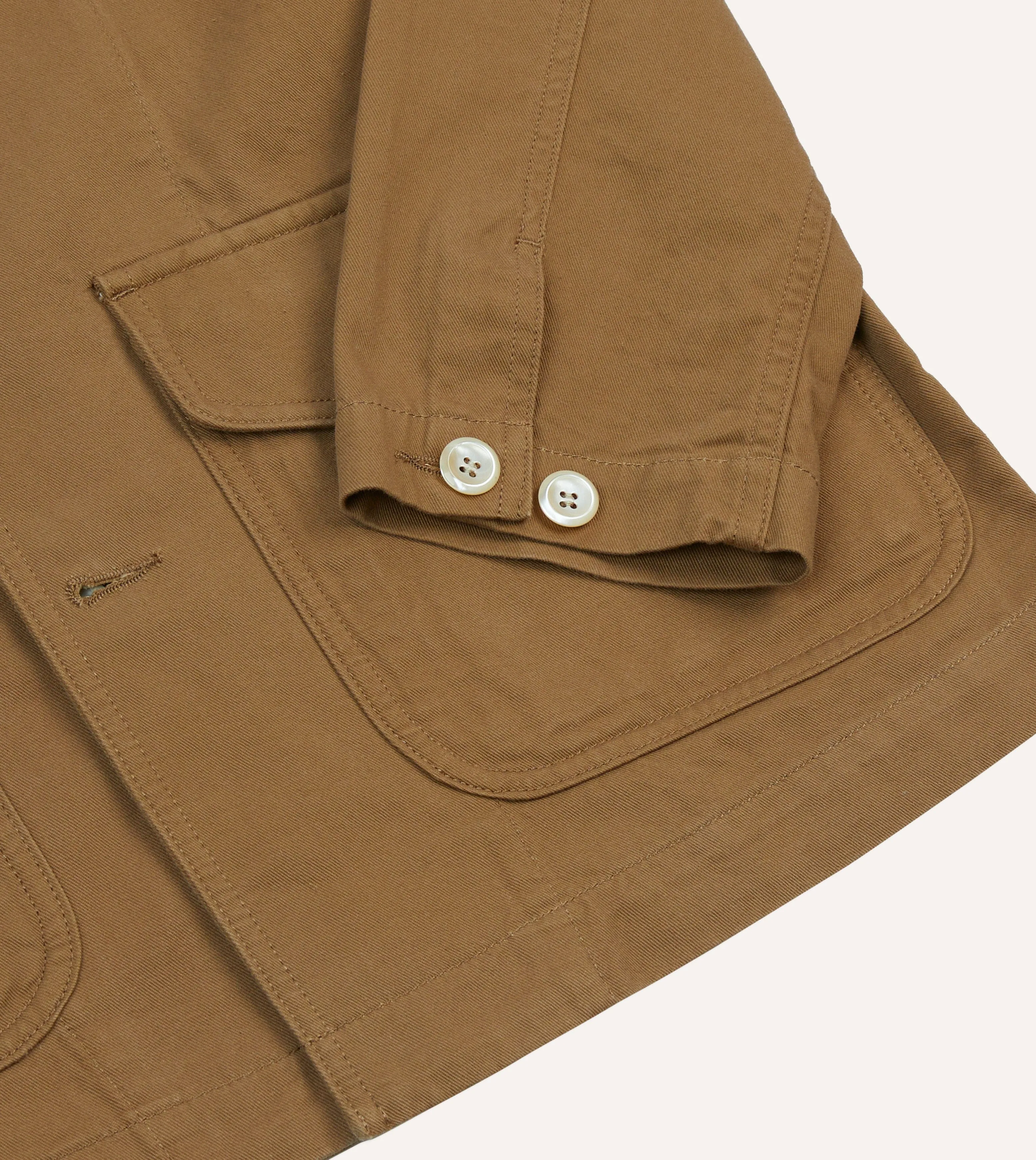 Tan Cotton Three-Pocket Chore Jacket