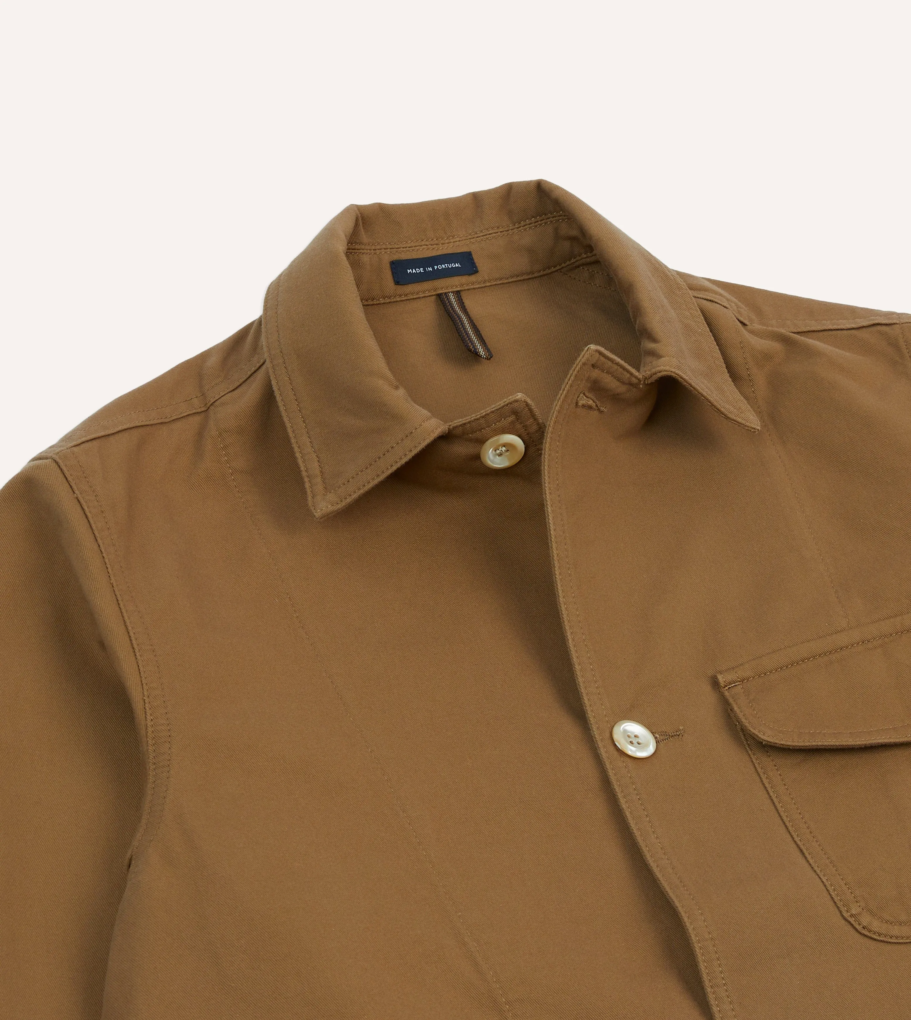 Tan Cotton Three-Pocket Chore Jacket