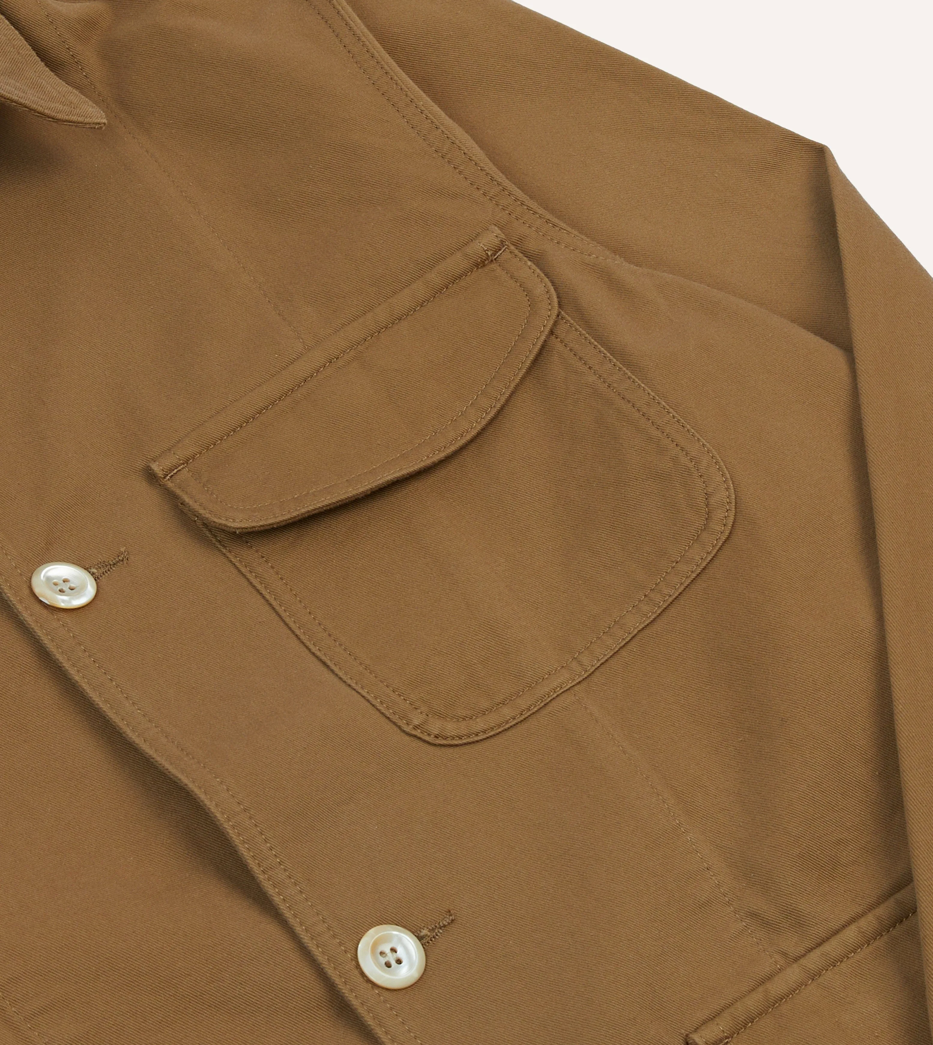 Tan Cotton Three-Pocket Chore Jacket