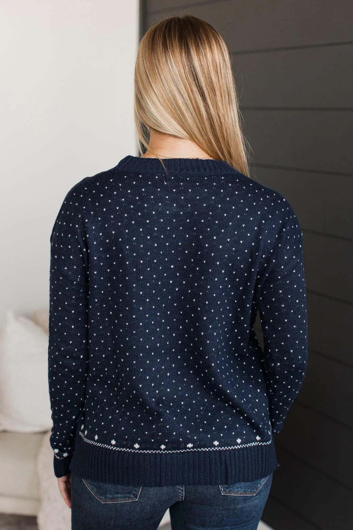 Taste Of Winter Knit Sweater- Navy