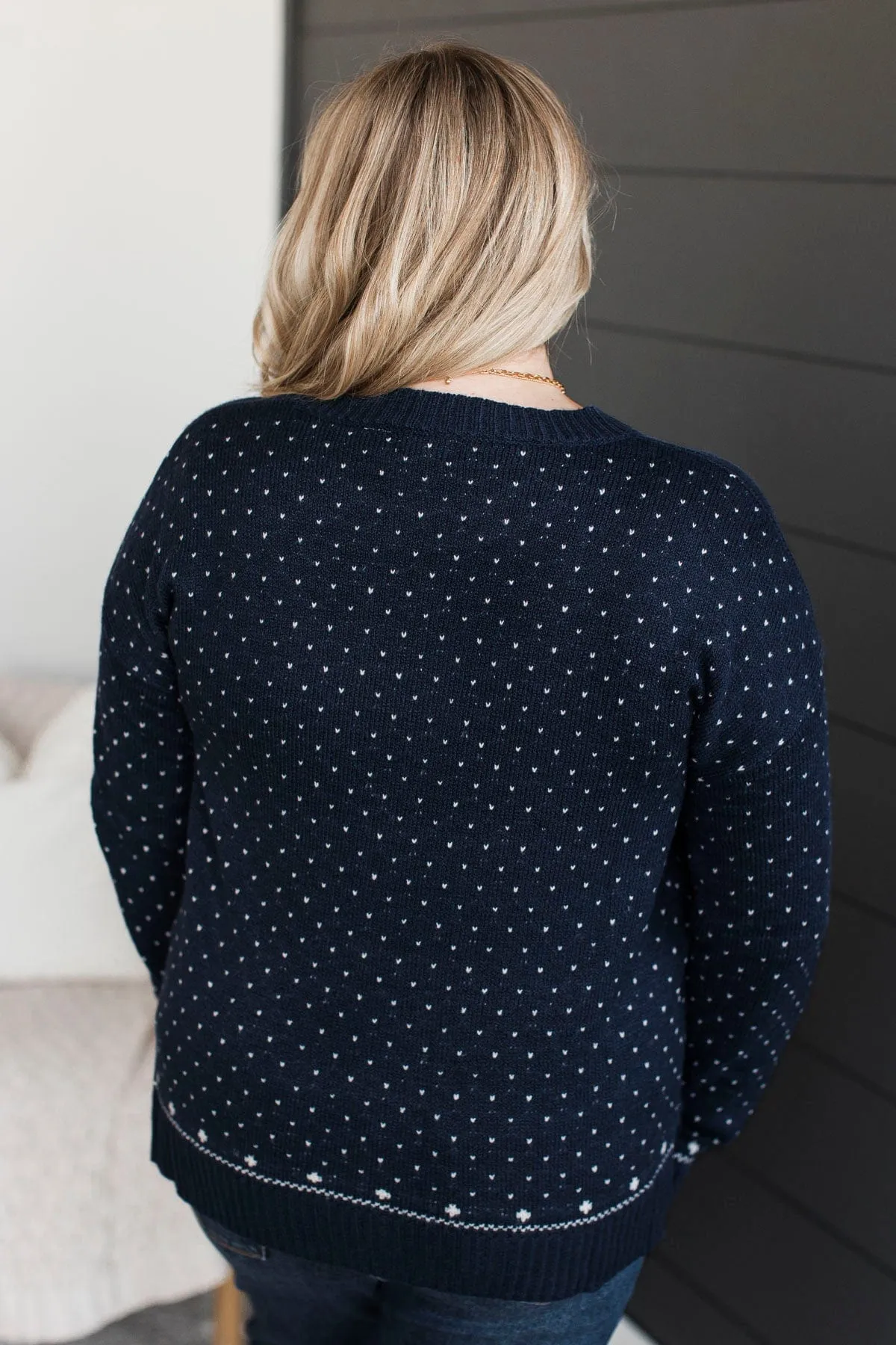 Taste Of Winter Knit Sweater- Navy