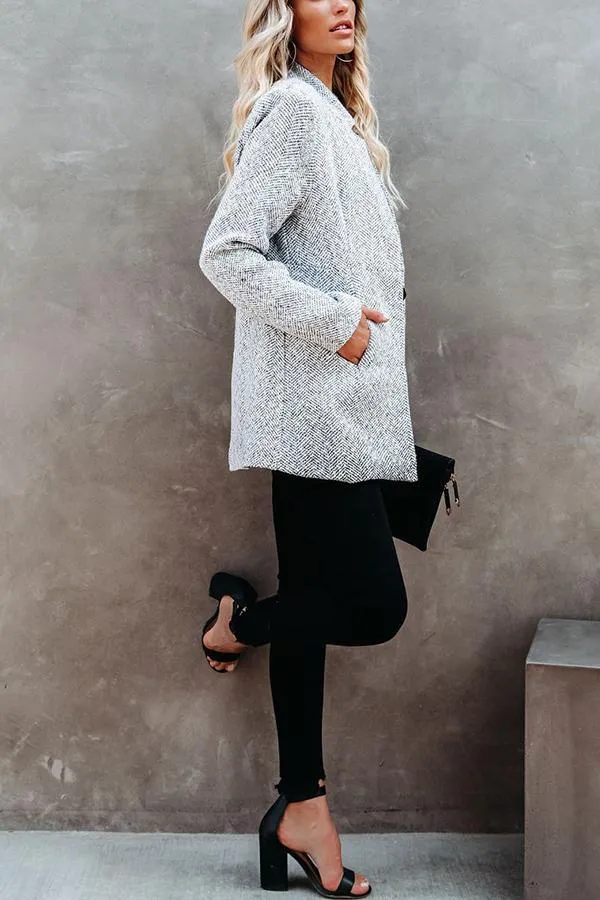 Tayshia Pocketed Casual Solid Color Coats