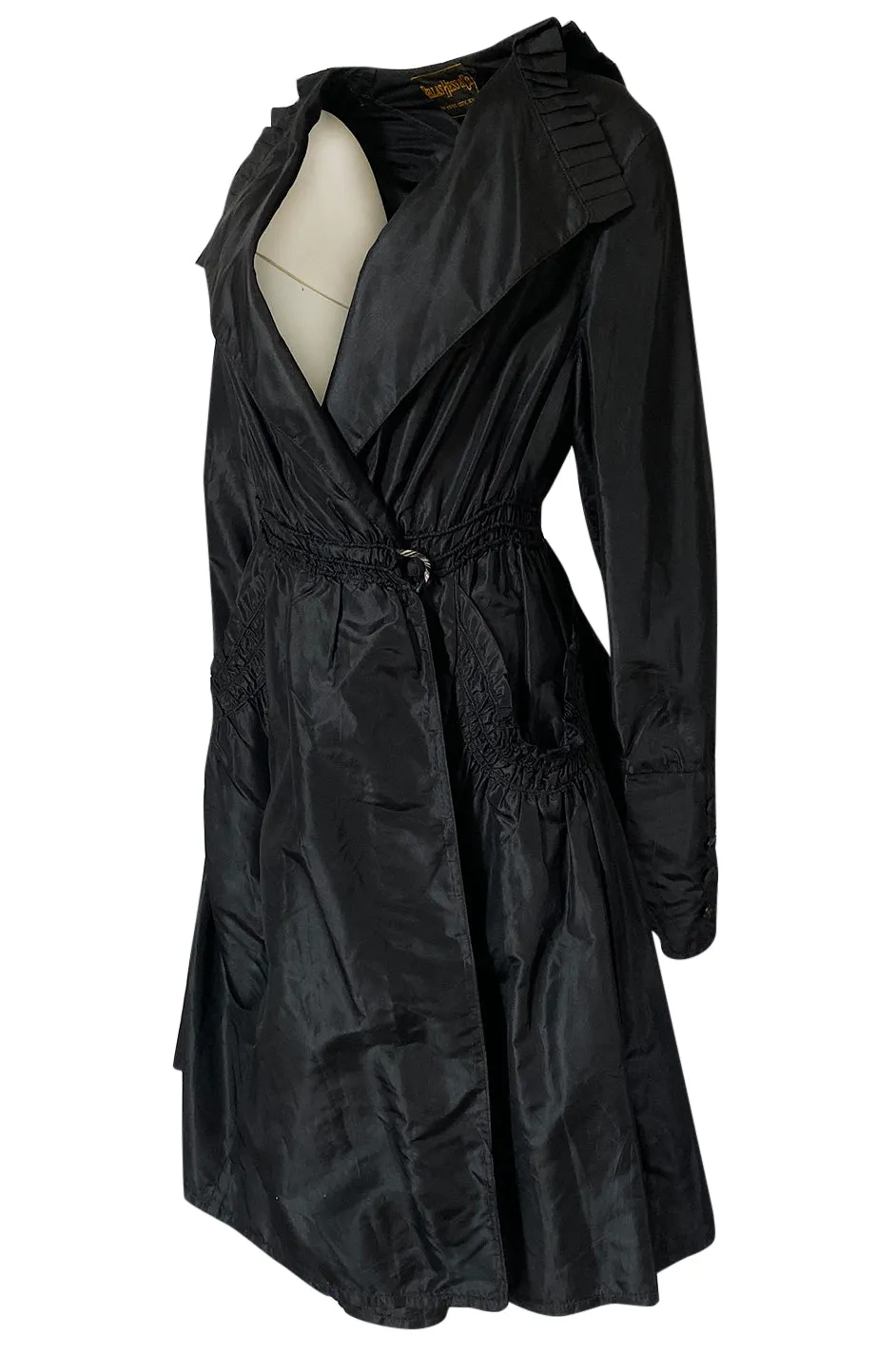 Teens or 1920s Ballas Hess Black Silk Jacket w Gorgeous Pockets & Sleeves