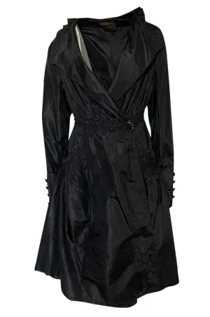Teens or 1920s Ballas Hess Black Silk Jacket w Gorgeous Pockets & Sleeves