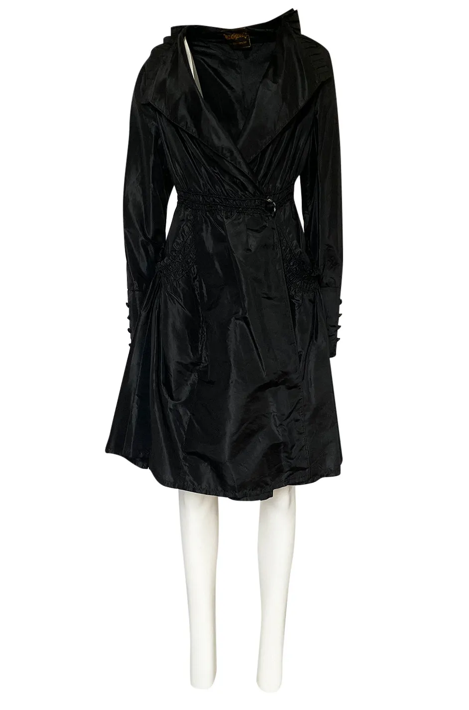 Teens or 1920s Ballas Hess Black Silk Jacket w Gorgeous Pockets & Sleeves