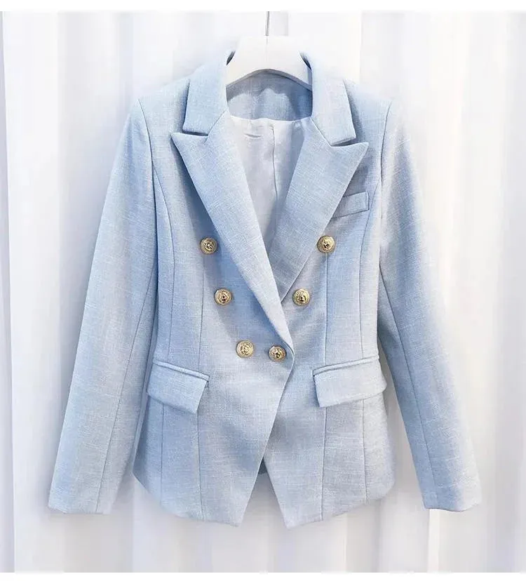 The Priscilla Slim Fit Blazer - Powder Blue
