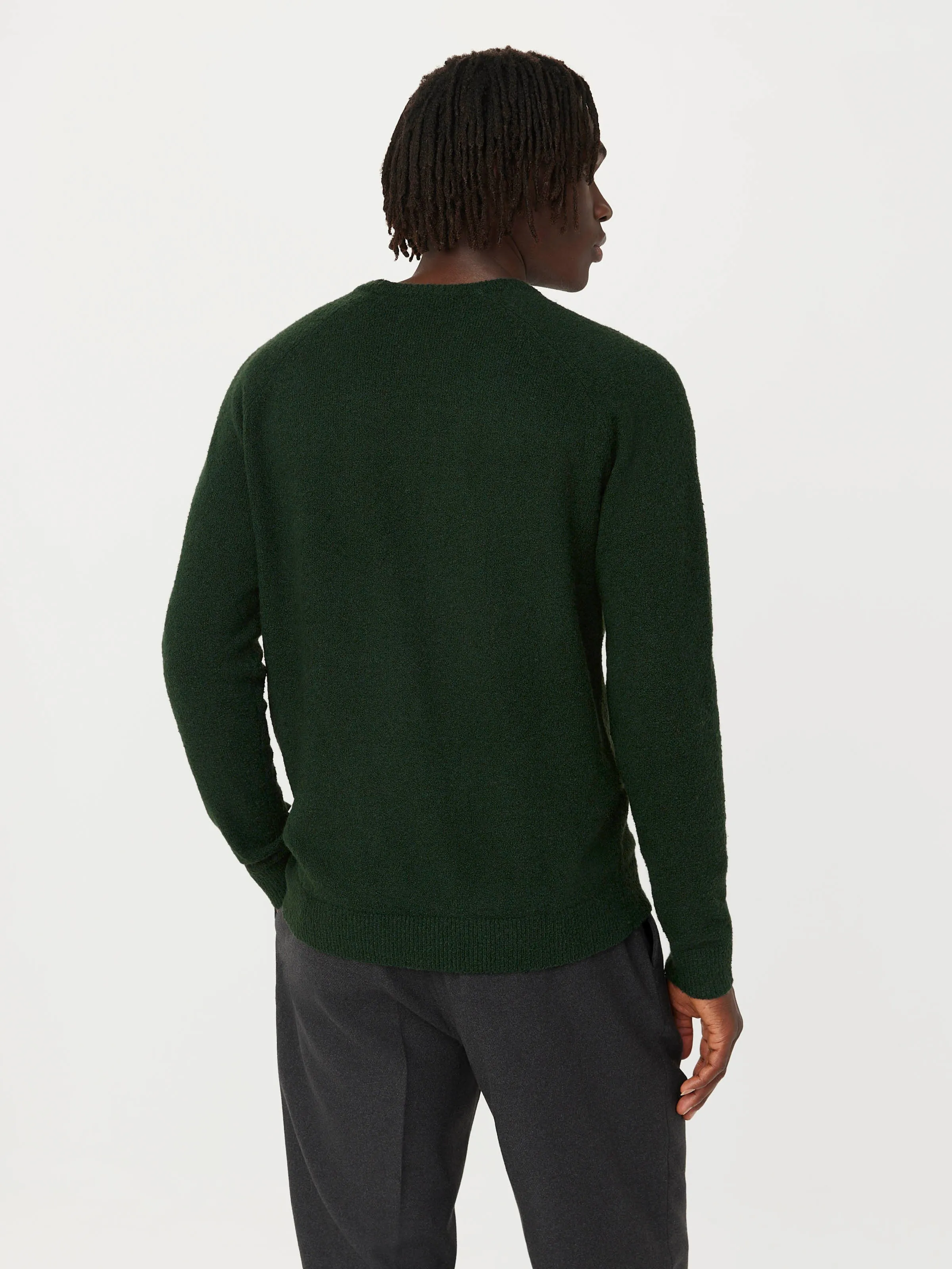 The Seawool® Boucle Sweater in Forest Green