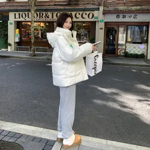 Thickened Hooded Quilted Puffer Jacket Perfect for Casual Outings