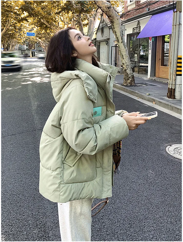 Thickened Hooded Quilted Puffer Jacket Perfect for Casual Outings