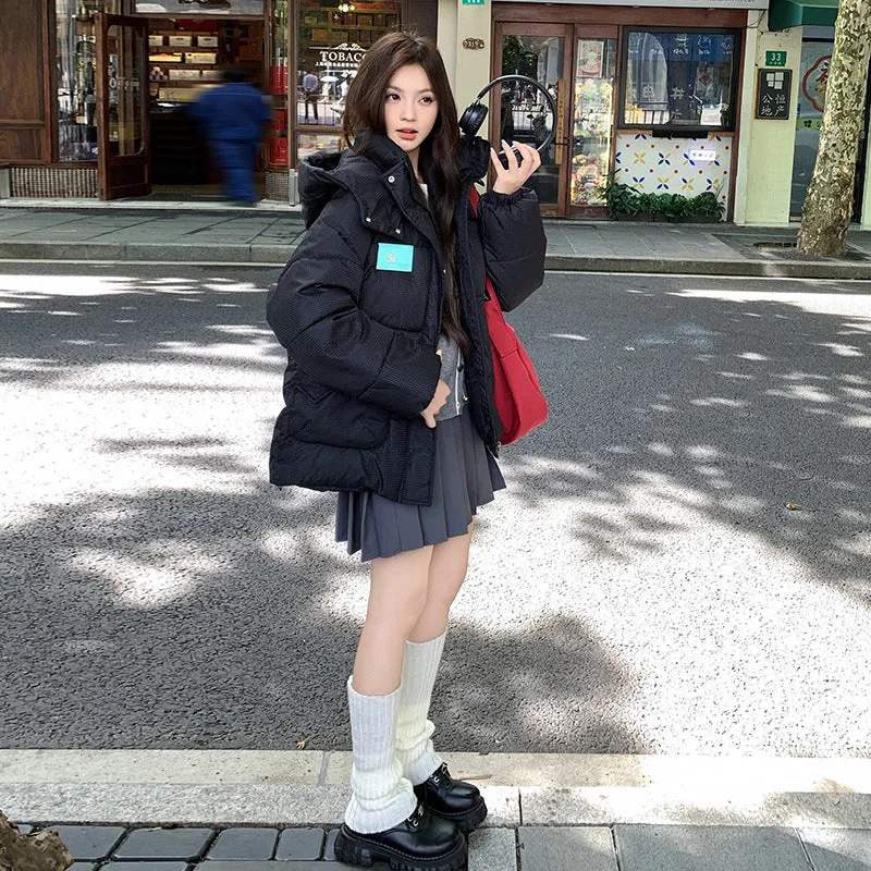 Thickened Hooded Quilted Puffer Jacket Perfect for Casual Outings