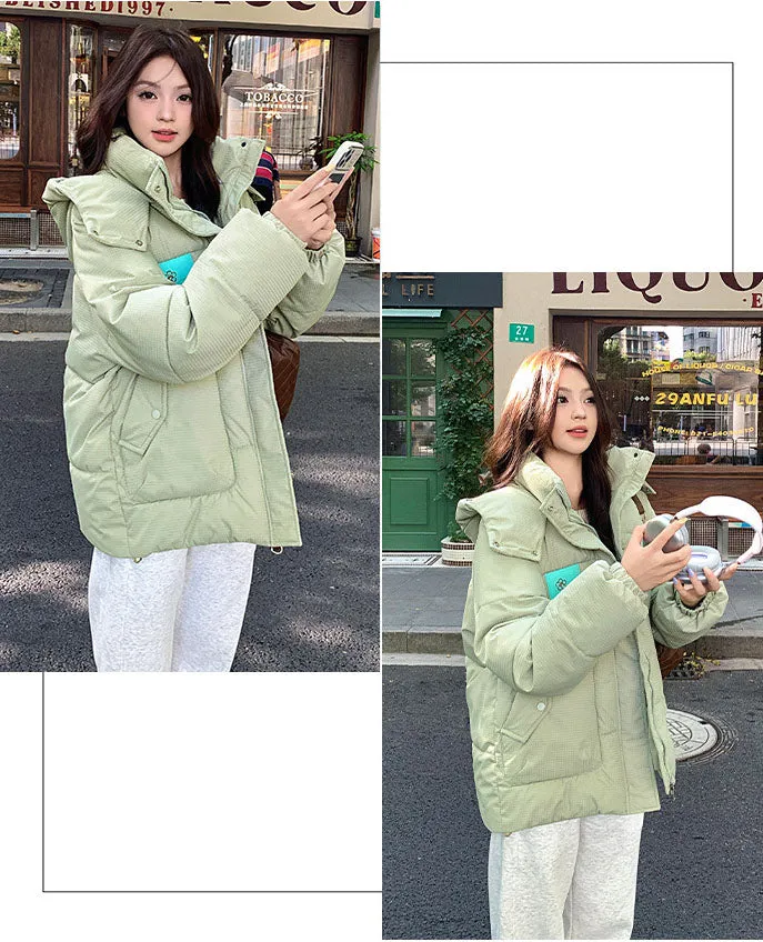 Thickened Hooded Quilted Puffer Jacket Perfect for Casual Outings