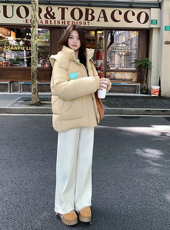 Thickened Hooded Quilted Puffer Jacket Perfect for Casual Outings