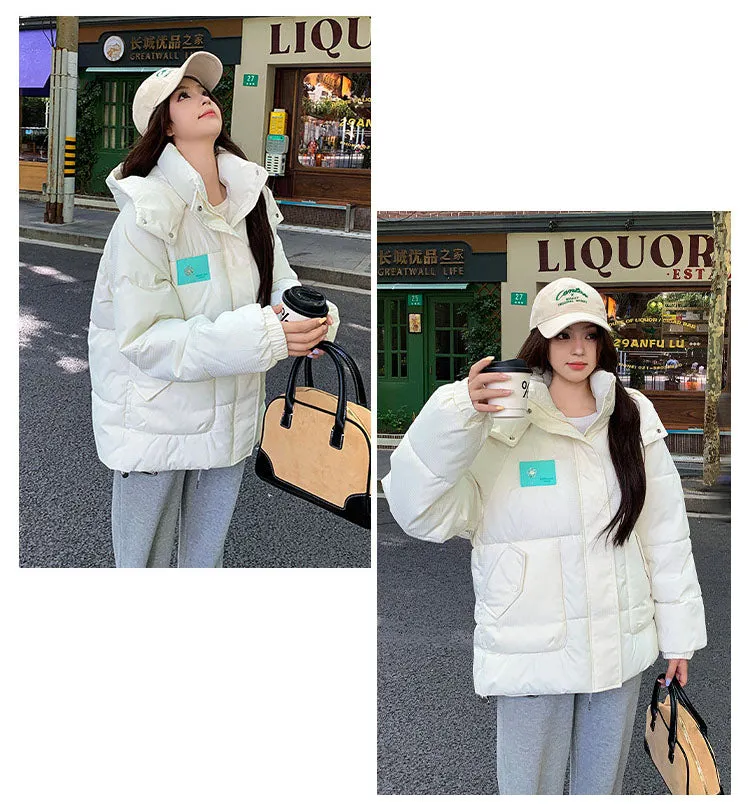 Thickened Hooded Quilted Puffer Jacket Perfect for Casual Outings