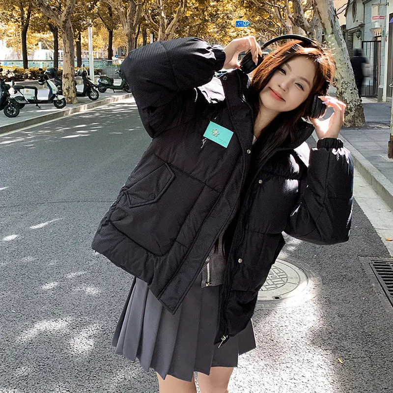 Thickened Hooded Quilted Puffer Jacket Perfect for Casual Outings