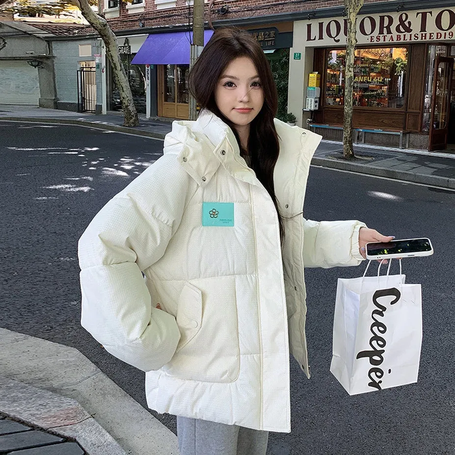 Thickened Hooded Quilted Puffer Jacket Perfect for Casual Outings