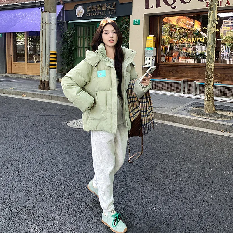 Thickened Hooded Quilted Puffer Jacket Perfect for Casual Outings