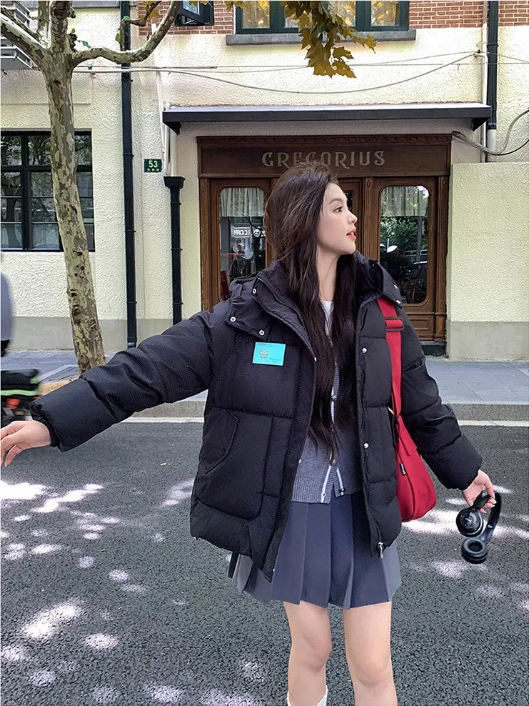 Thickened Hooded Quilted Puffer Jacket Perfect for Casual Outings