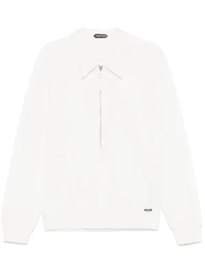 Tom Ford White Polo Collar tröja