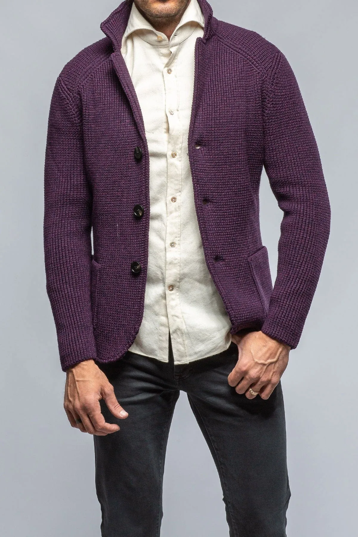 Tuscan Sweater Jacket In Wine