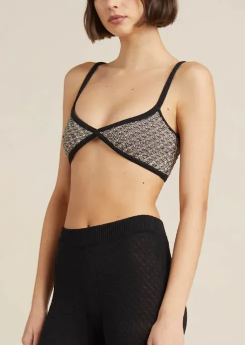 Valentina Knit Brallette - Black/Oat