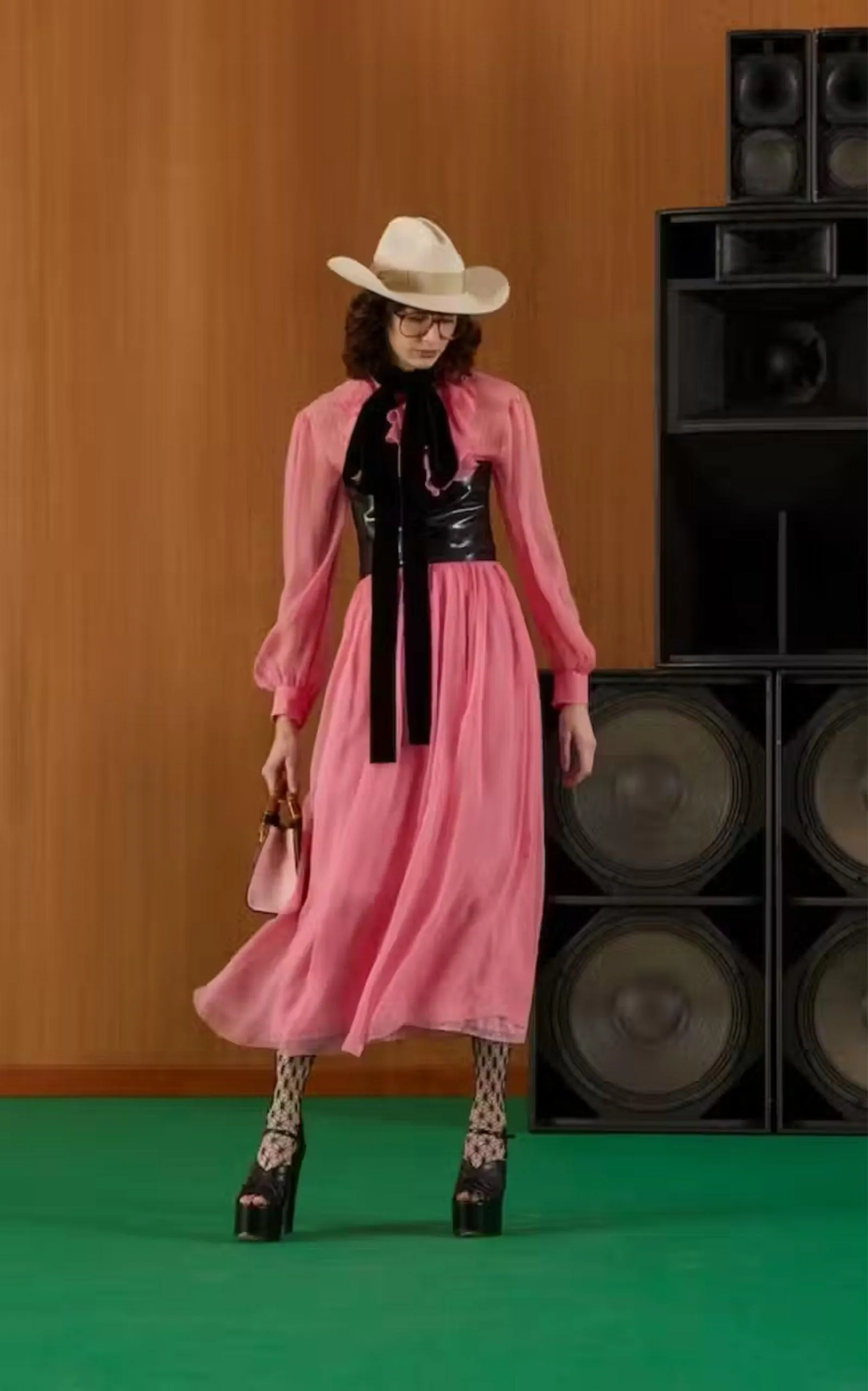 Velvet Ties Silk-chiffon Midi Dress