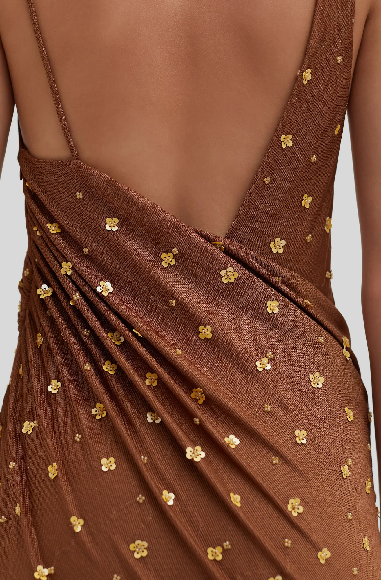 VERBA BEADED DRAPED MINI DRESS
