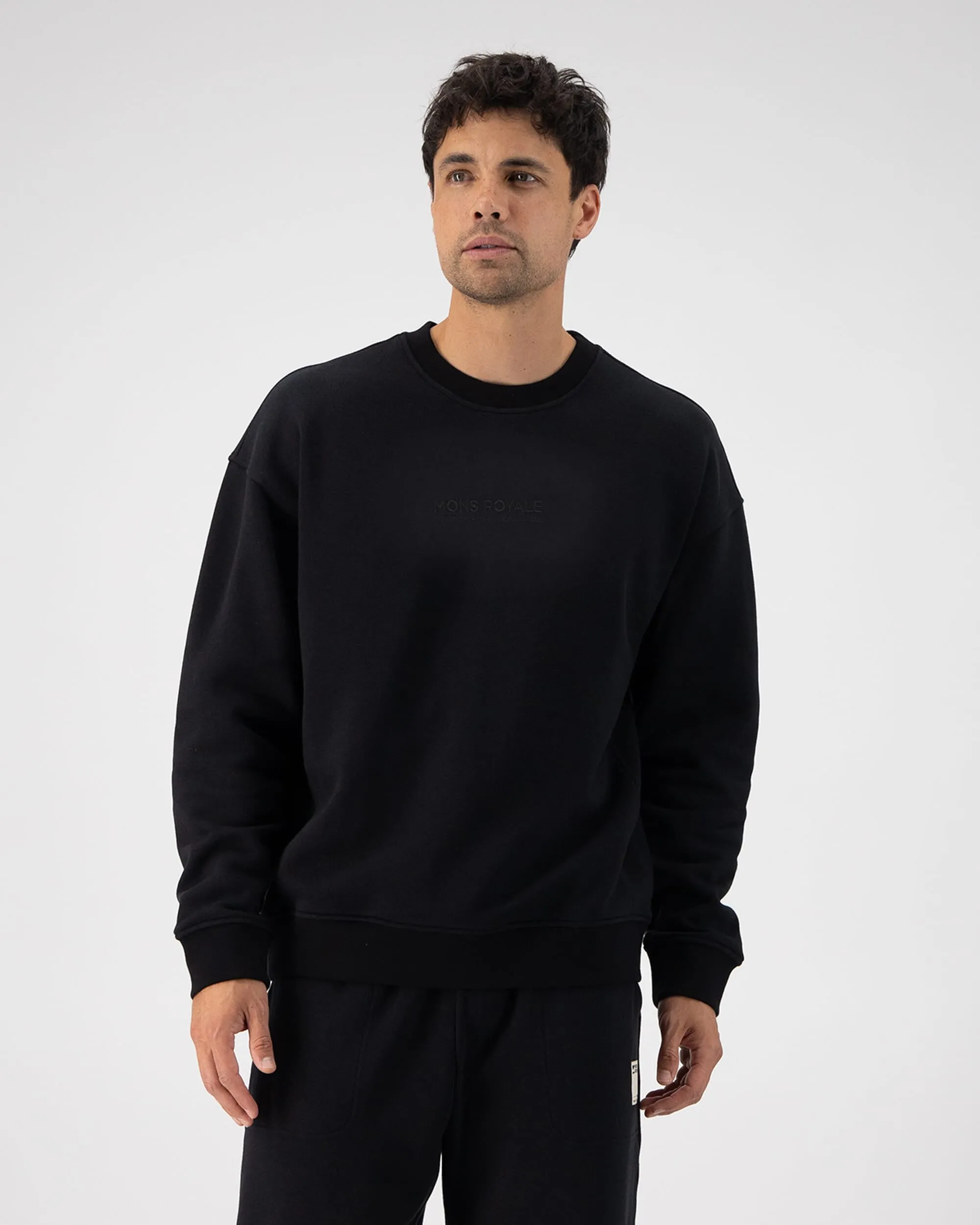 Verdant Merino Organic Cotton Crew - Black