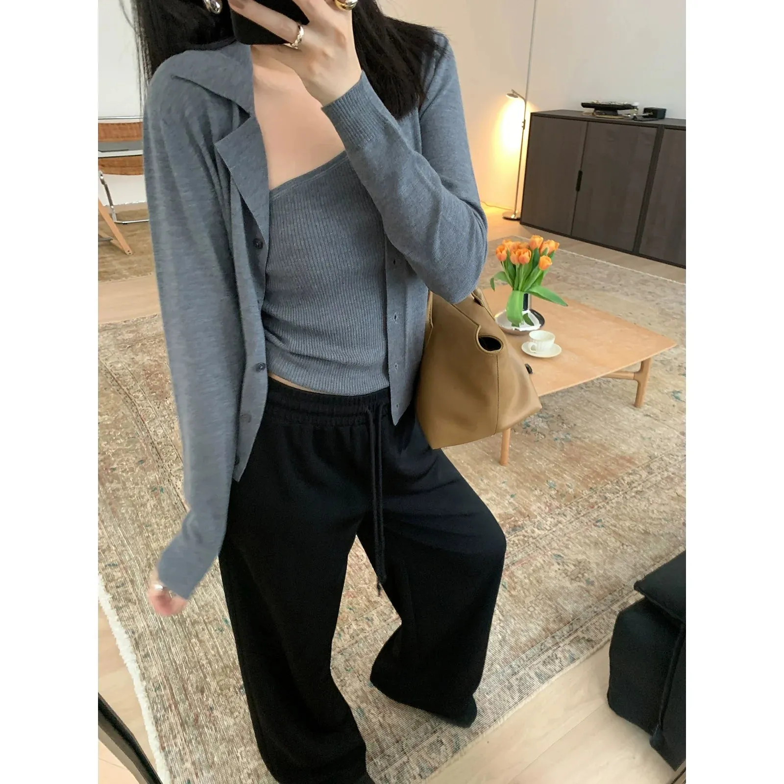 Versatile Merino Silk Cardigan Set