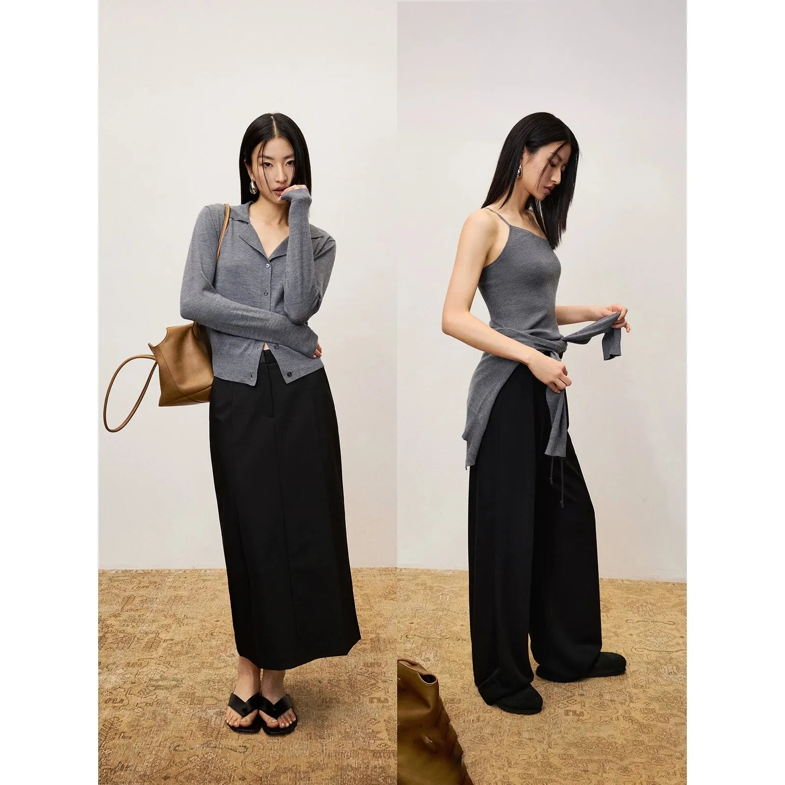 Versatile Merino Silk Cardigan Set