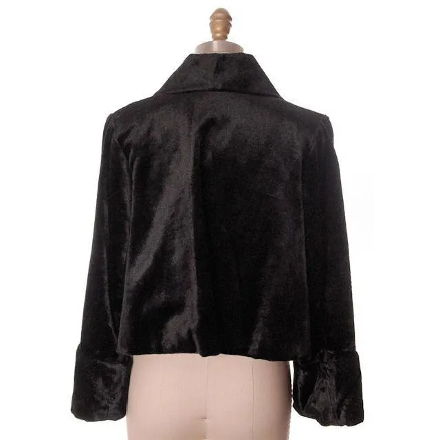 Vintage Ladies Velour Short Coat Great Sleeves Asymmetrical 1920s  Downton Abbey Era 42" Bust