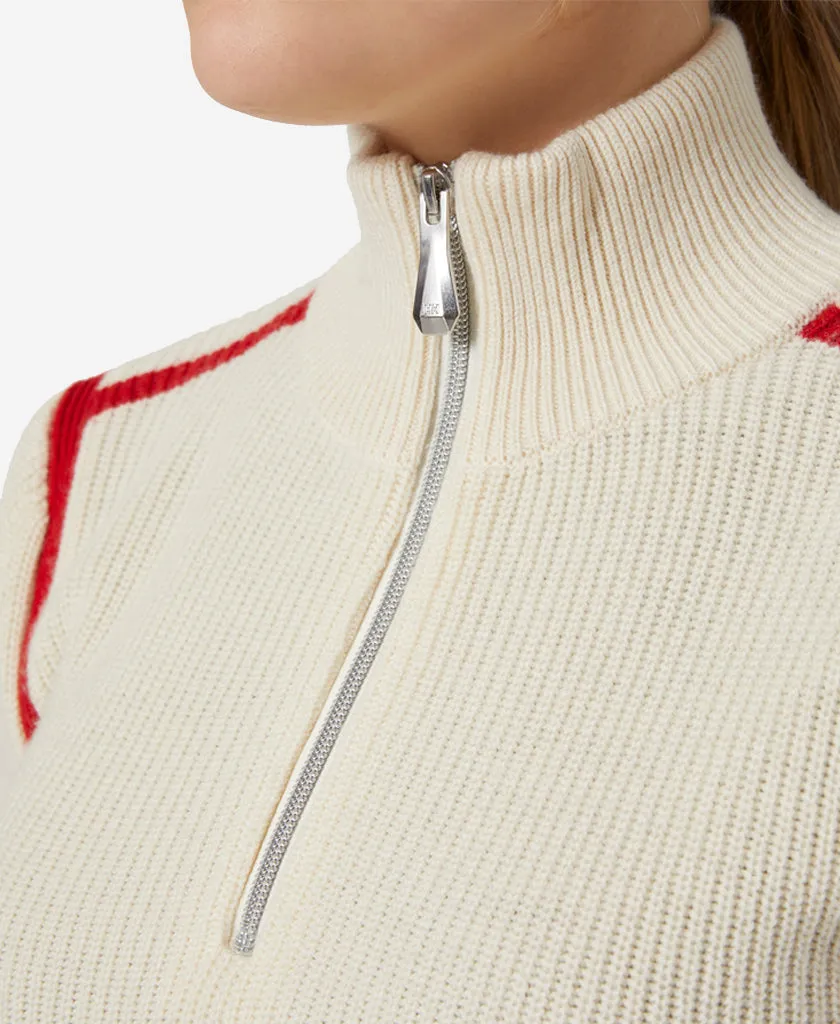 W EDGE KNITTED SWEATER, Snow