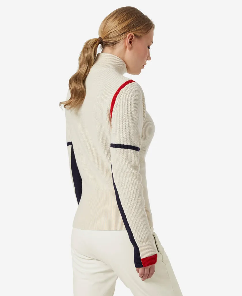 W EDGE KNITTED SWEATER, Snow