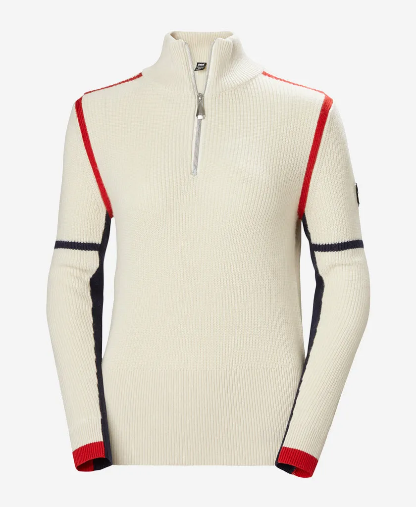 W EDGE KNITTED SWEATER, Snow