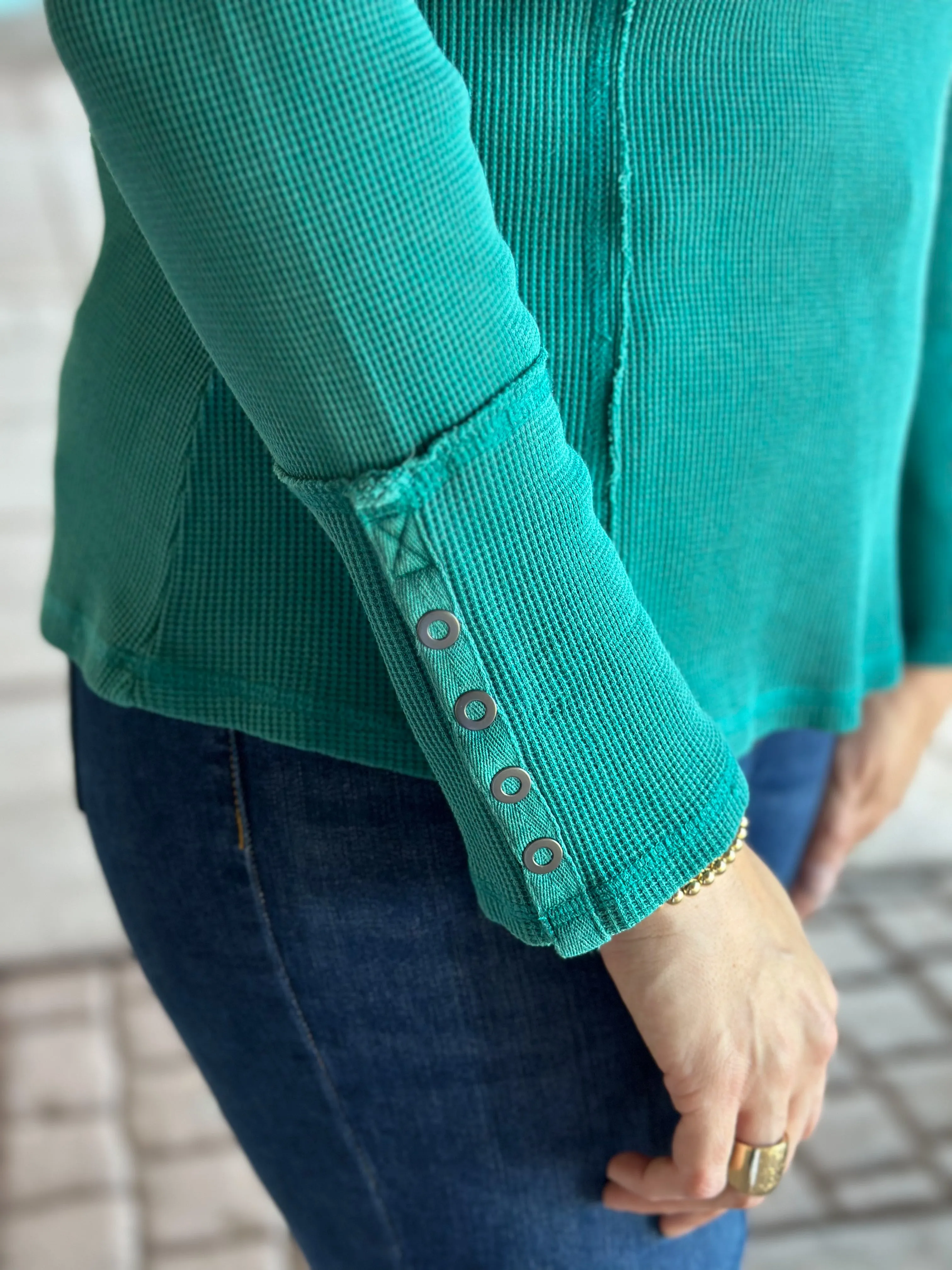 Waffle Knit Shaped Crew - Alpine