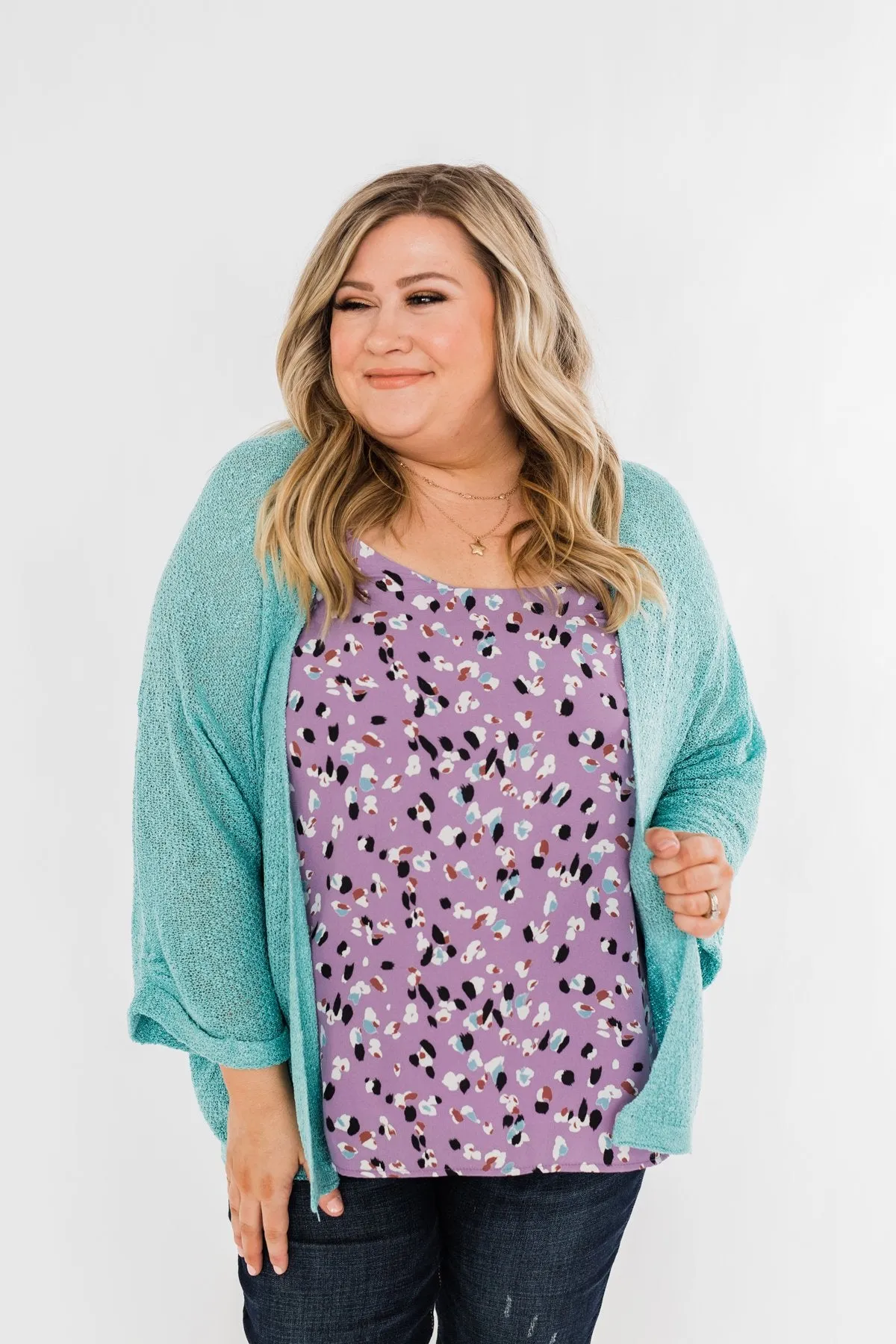 Waiting On A Miracle Knitted Cardigan- Deep Aqua Blue