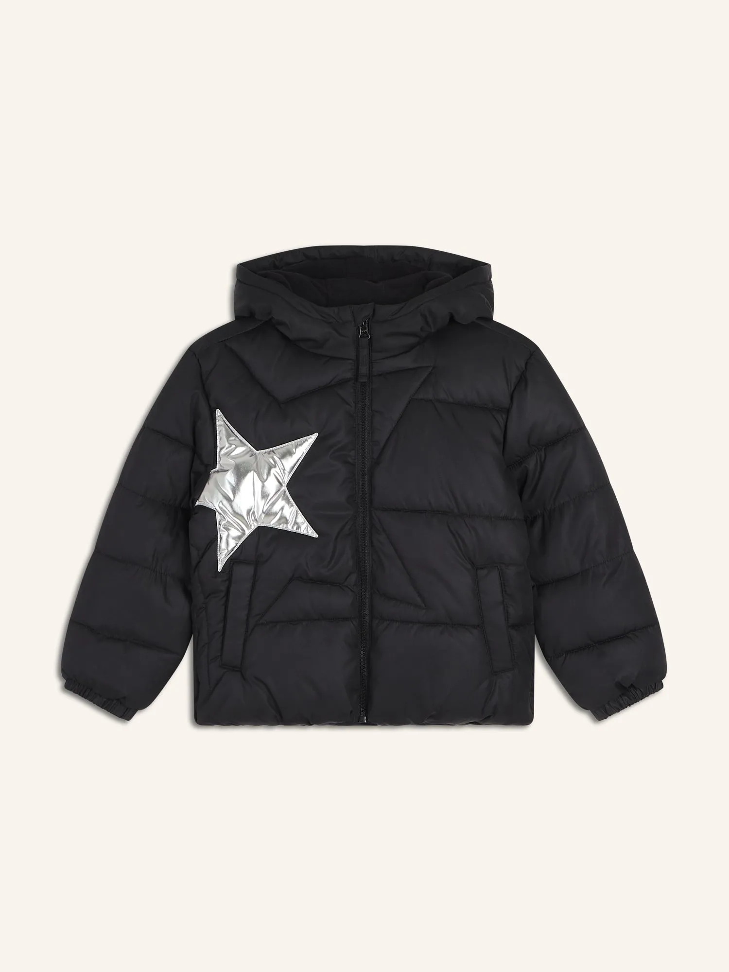 Water-Resistant Quilted Graphic Puffer Jacket for Girls