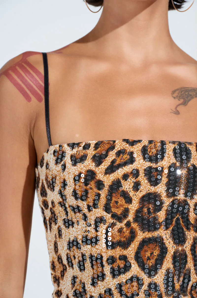 WE ALL FAM LEOPARD PRINT MINI DRESS
