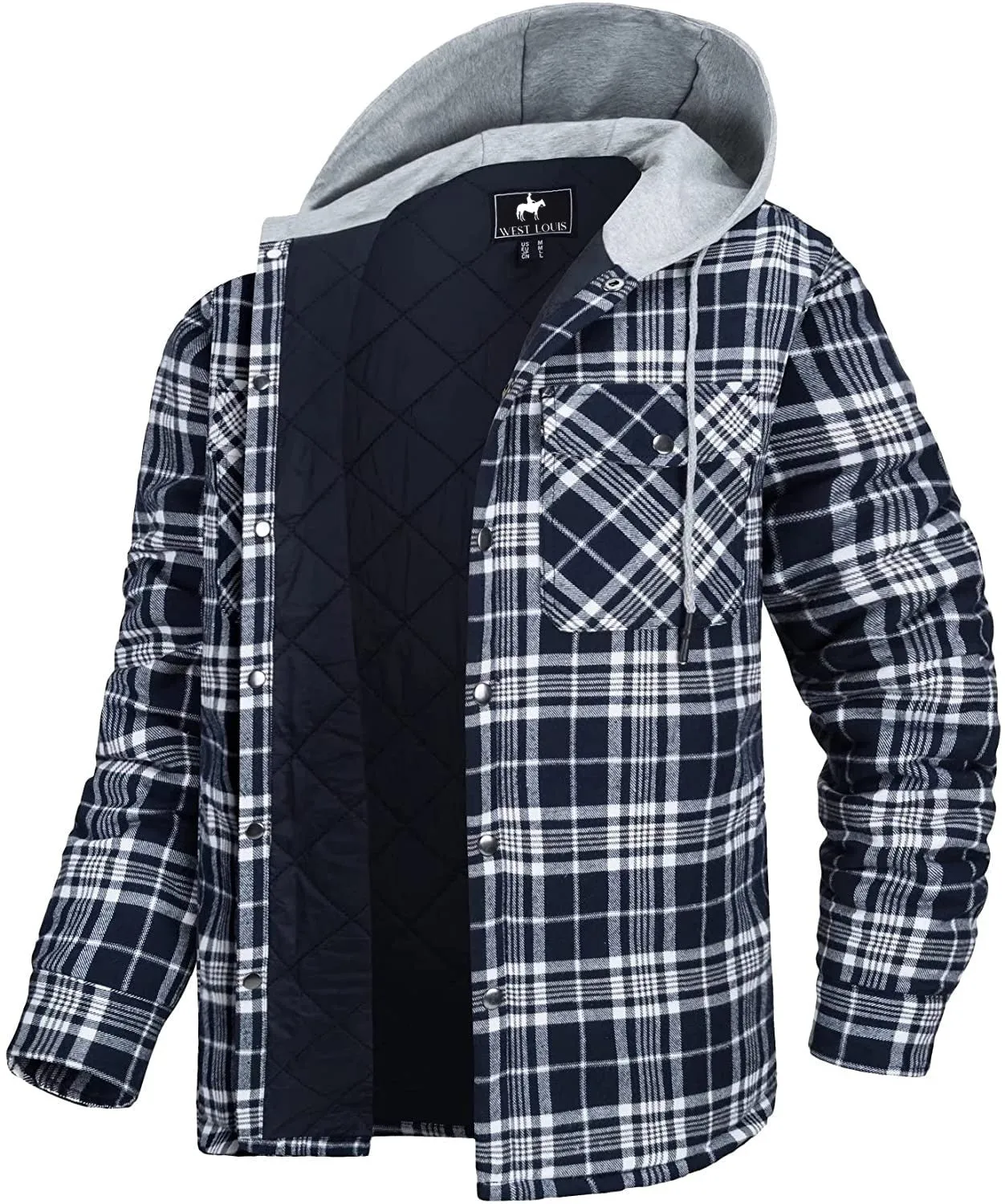 West Louis™ Cotton Flannel Lined Plaid Jacket