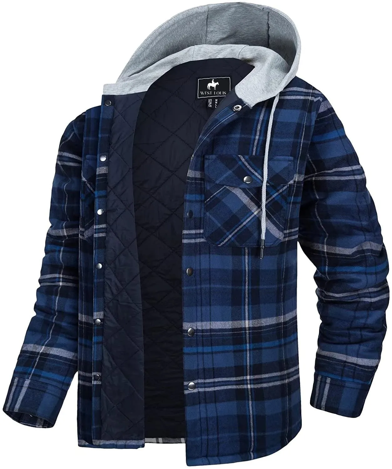 West Louis™ Cotton Flannel Lined Plaid Jacket
