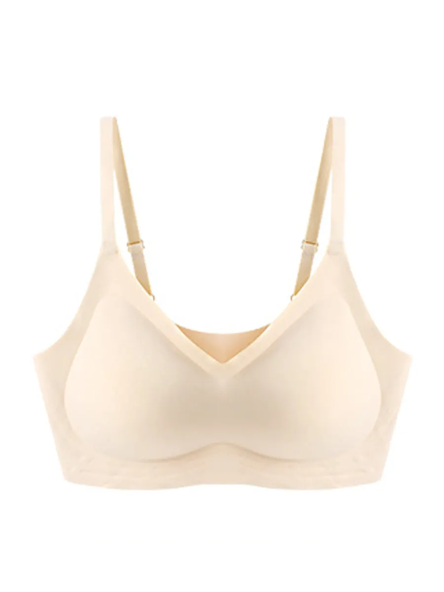 Women Casual Pure Color One-Piece Push-up Bra