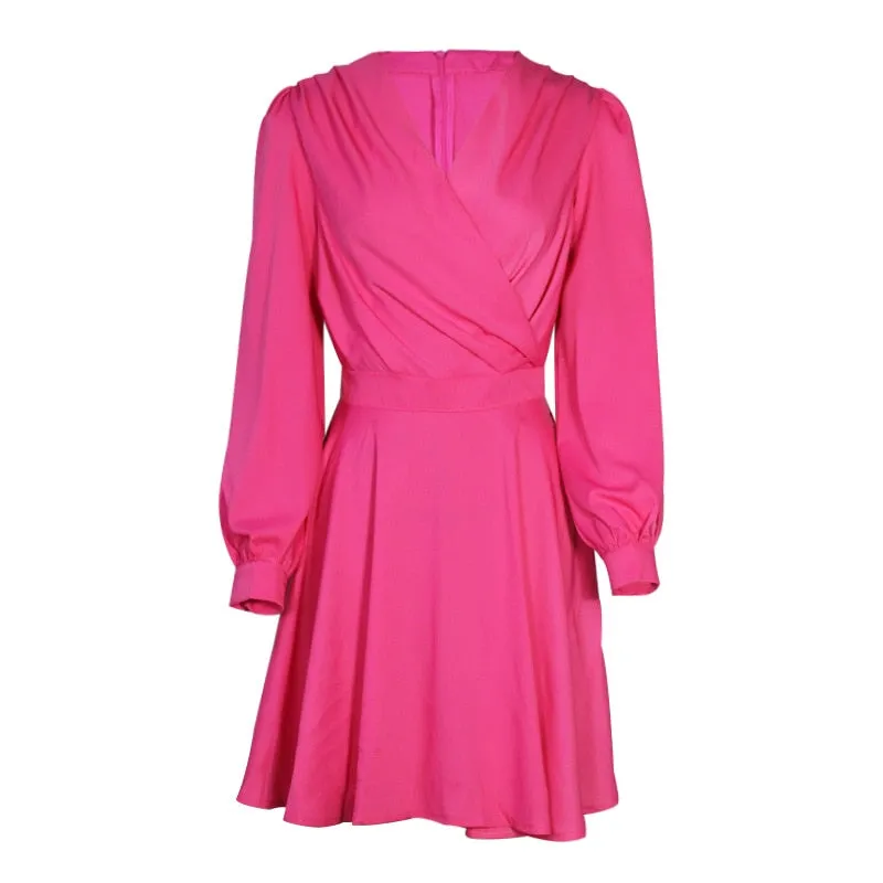 Women Solid Color Casual Slim Mini Dress