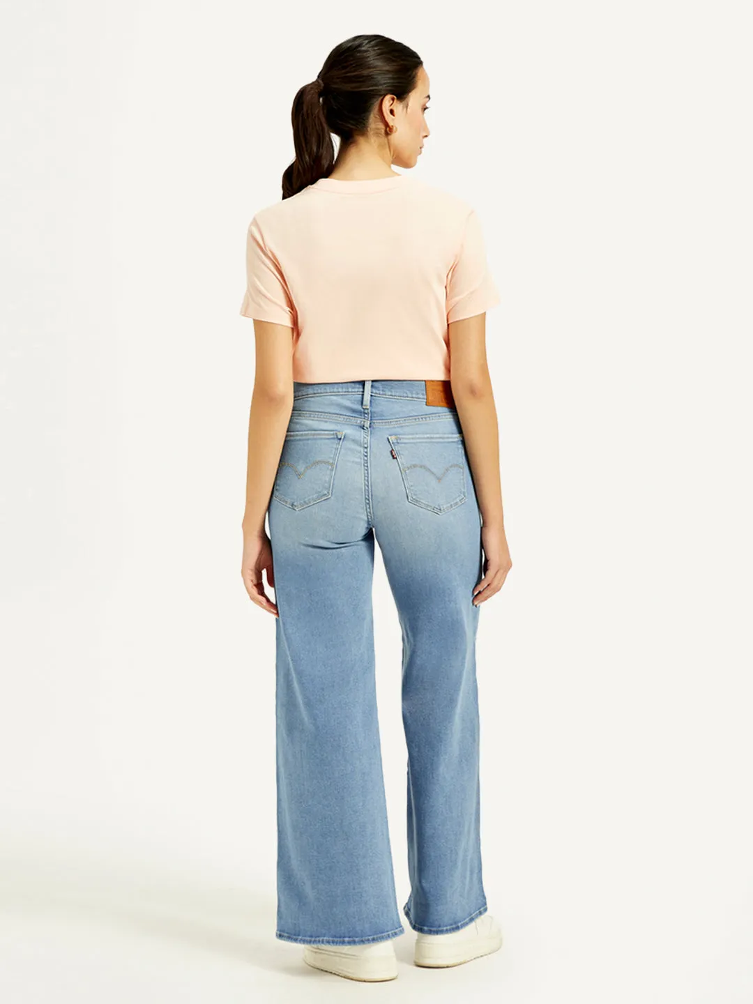 Women's 318 Blue Wideleg Fit Mid Rise Jeans