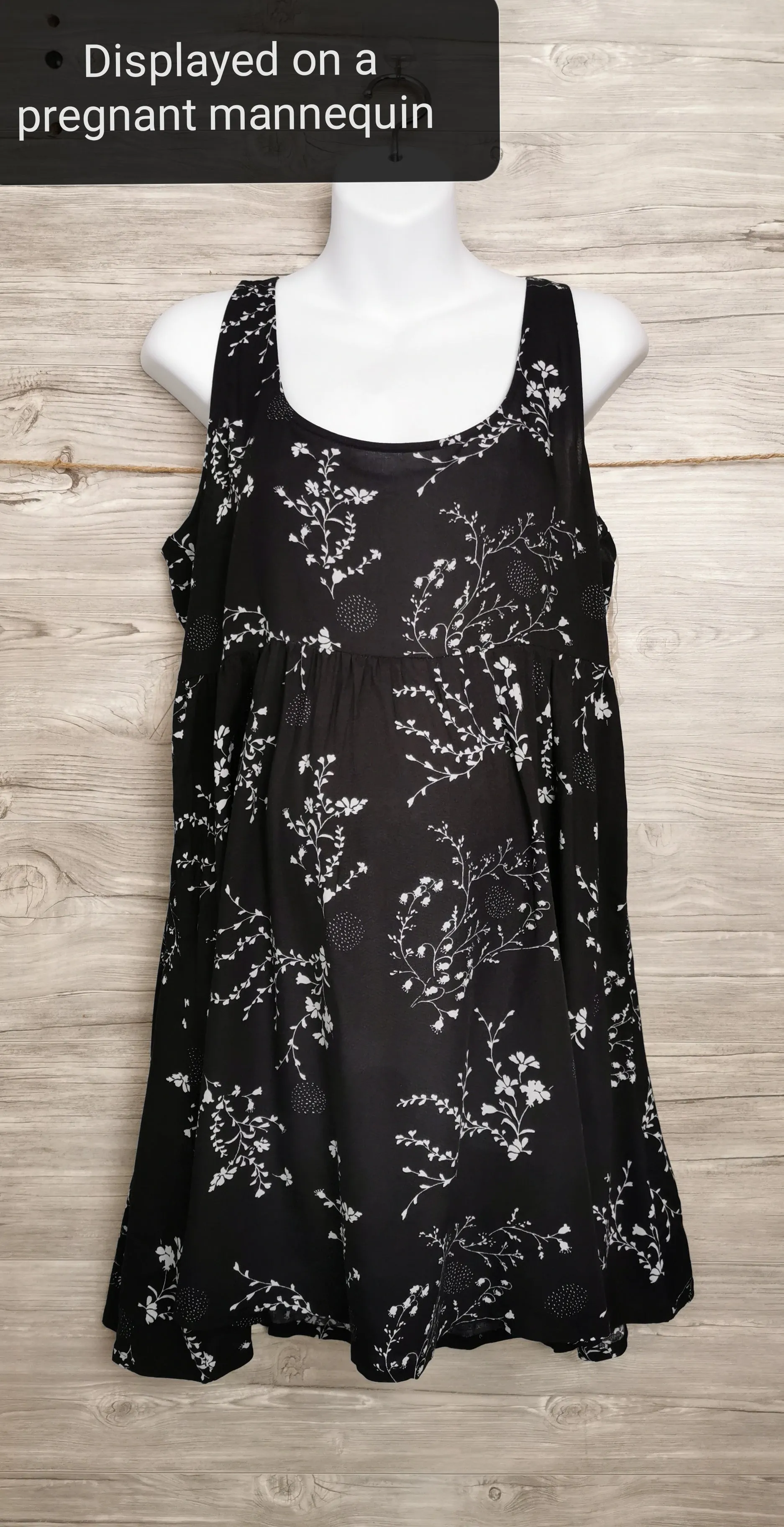 WOMENS SIZE LARGE - GUILTY, Black & White Babydoll Summer Dress NWT B45