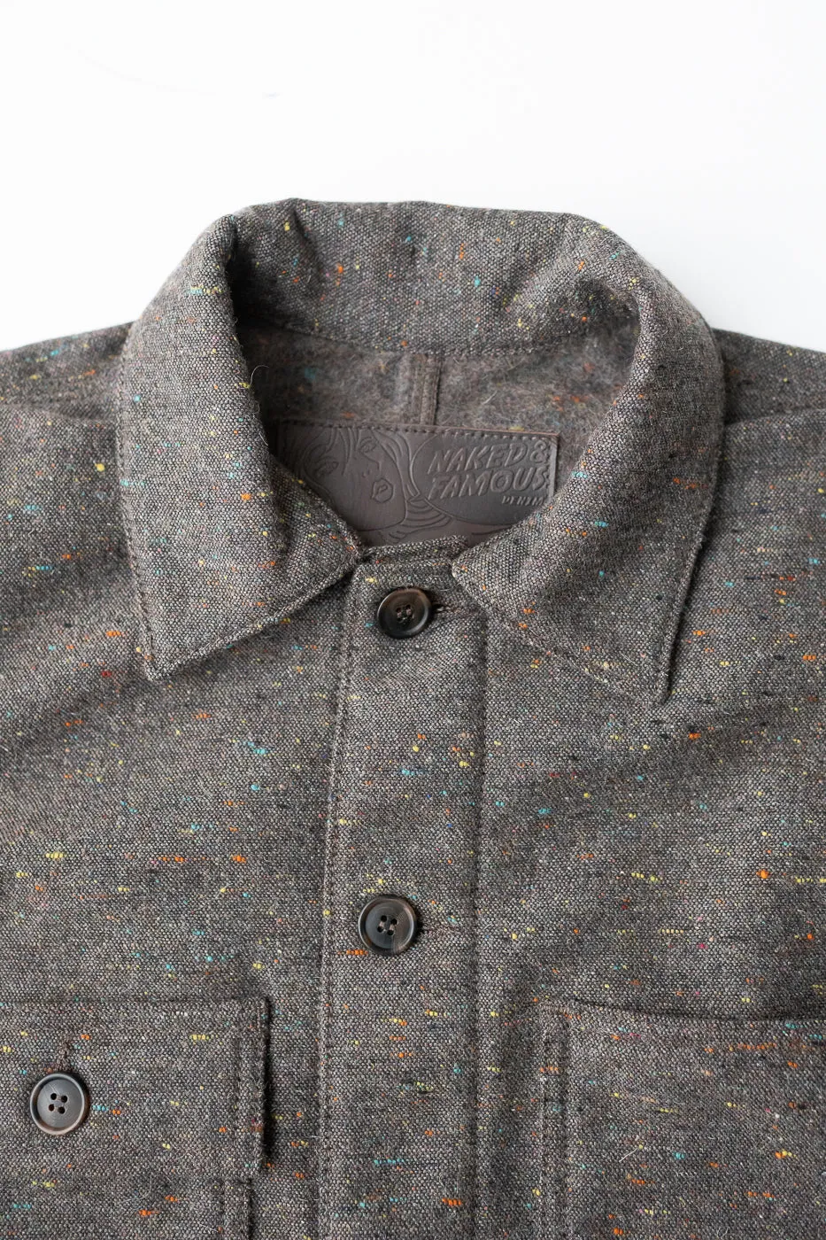 Wool Blend Multi-Nep Chore Coat - Brown
