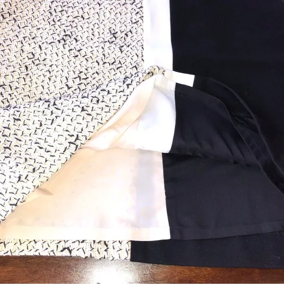 Worth Color Block Beige Tan Cream Black Knit Dress