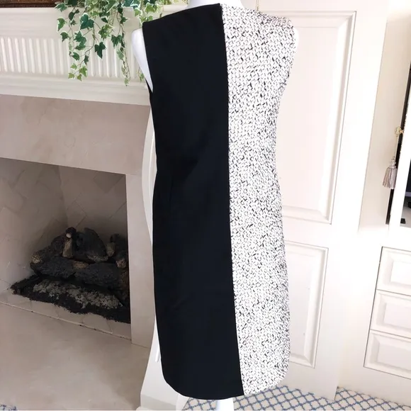 Worth Color Block Beige Tan Cream Black Knit Dress