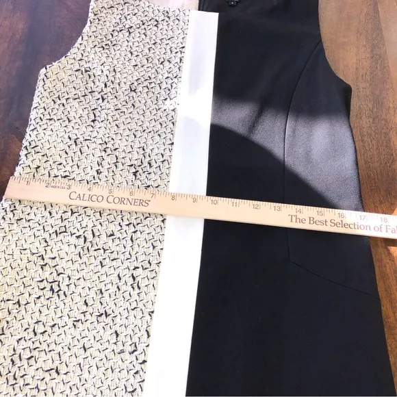Worth Color Block Beige Tan Cream Black Knit Dress