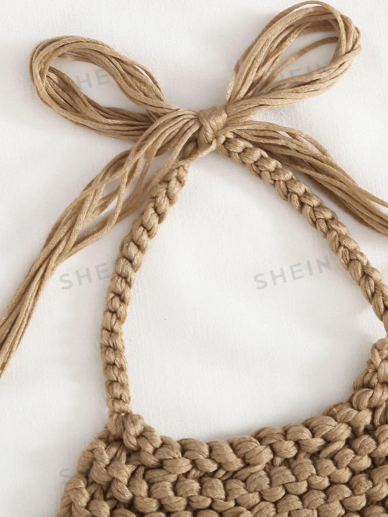 WYWH Tie Back Crop Knit Top