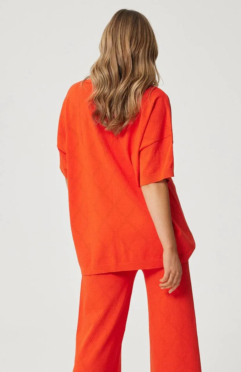 Zarella Collared Tee Sangria Knit
